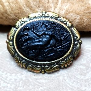 NEW!  Mermaid cameo brooch, handmade